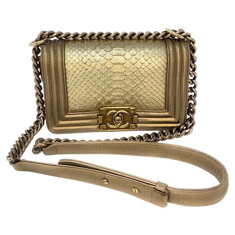 chanel boy gold python|boys chanel flap bag.